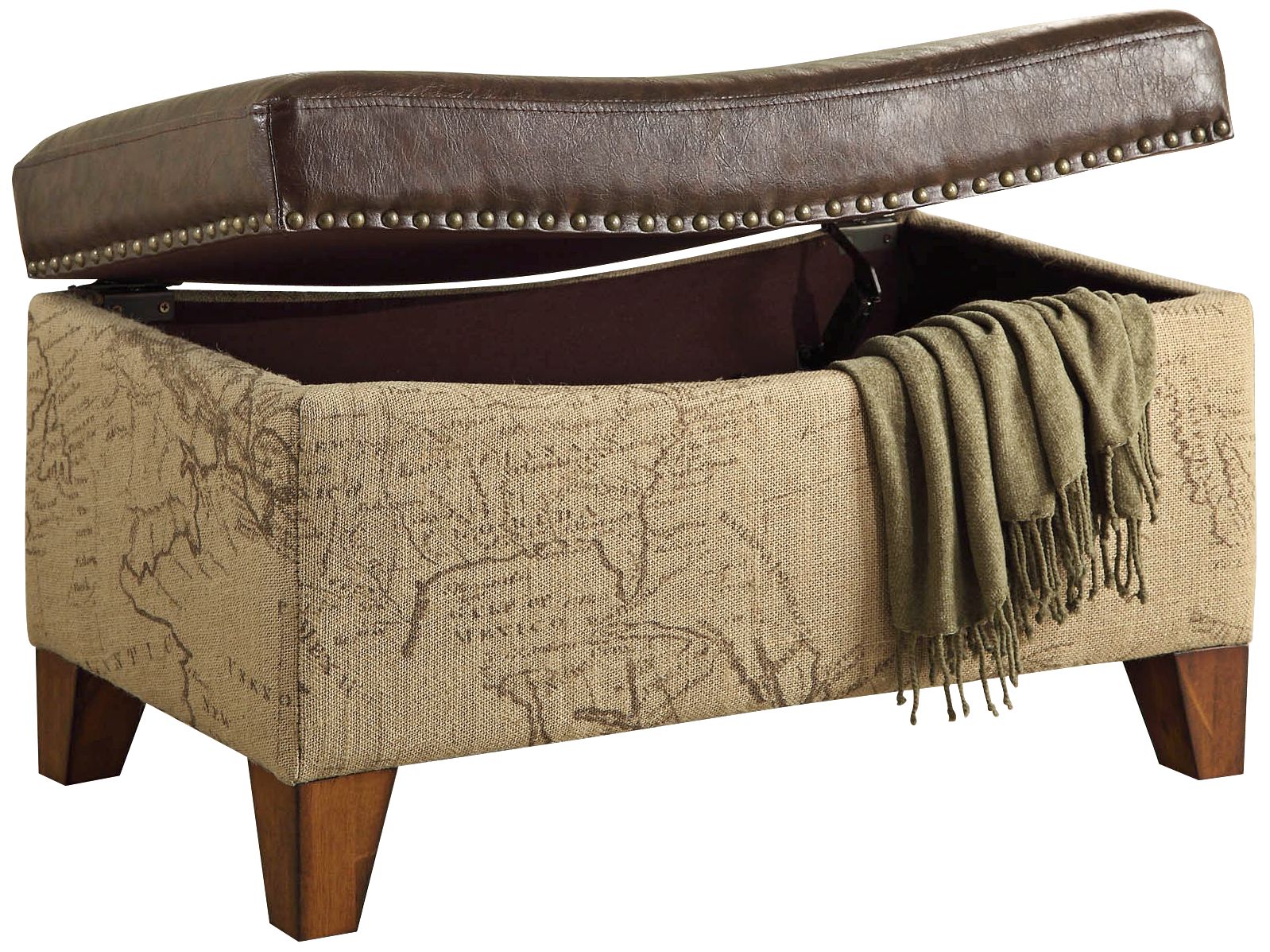 Venture Map and Jute Storage Ottoman