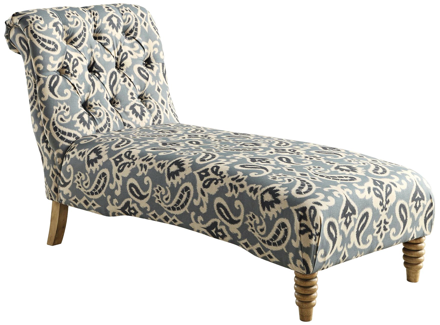 Index Blue Ikat Tufted Chaise