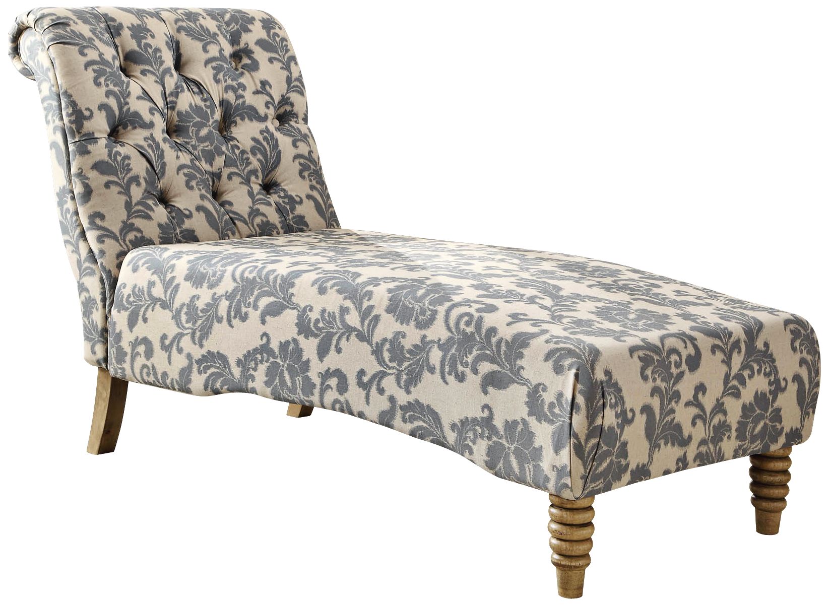 Index Gray Ikat Tufted Chaise