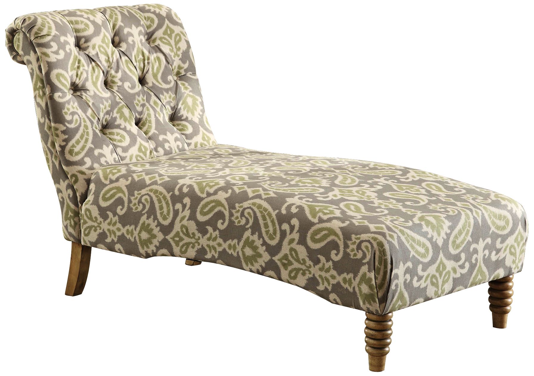 Index Putty Paisley Ikat Tufted Chaise