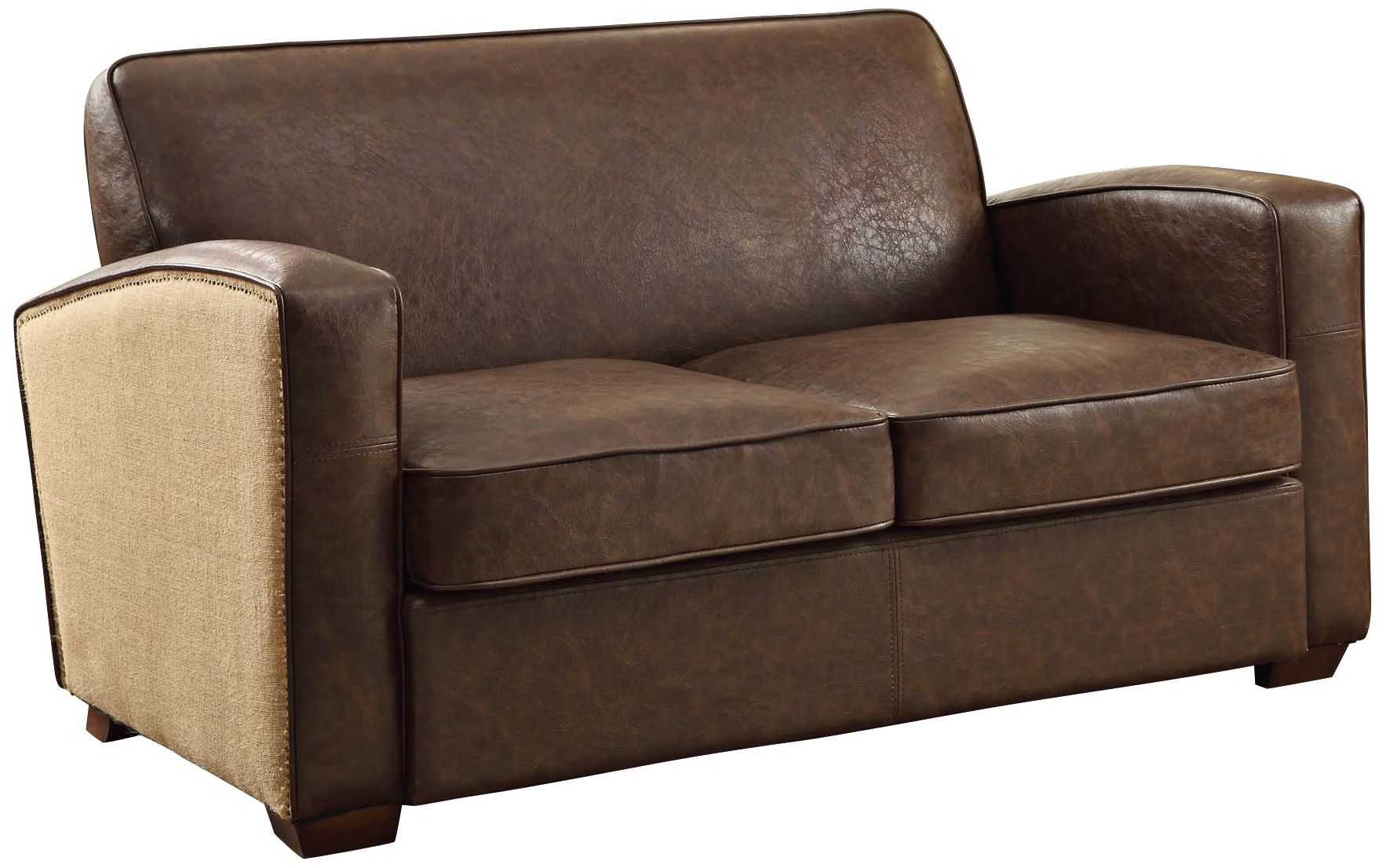 Tucker Natural Jute Antique Brown Loveseat