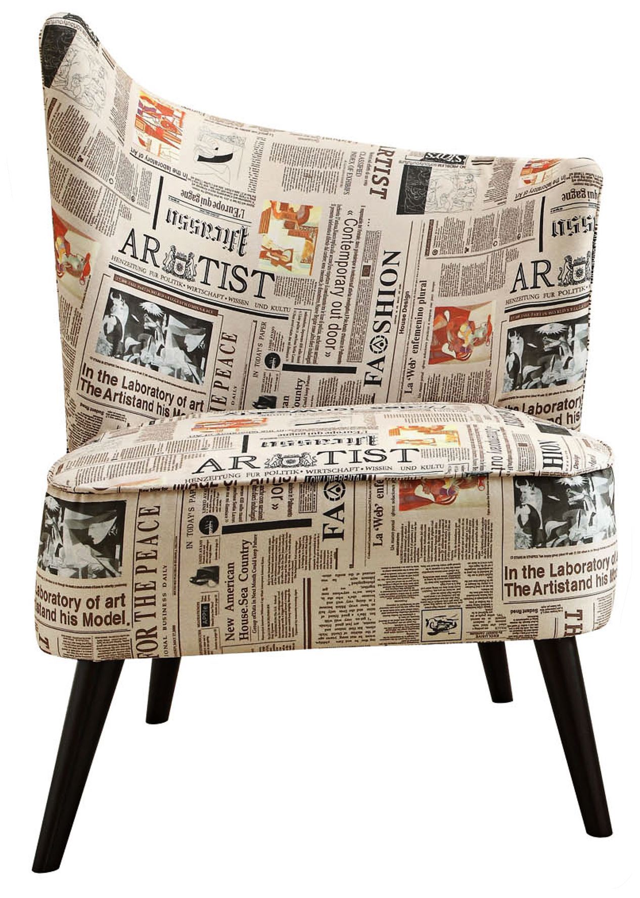 Flared Back Left Newspaper Accent Chair
