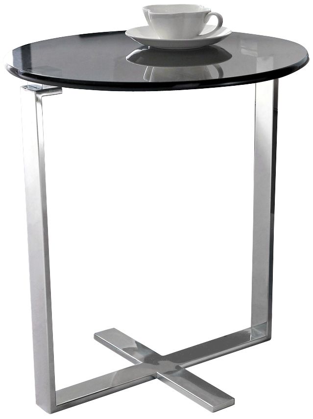Allen Stainless and Glass End Table