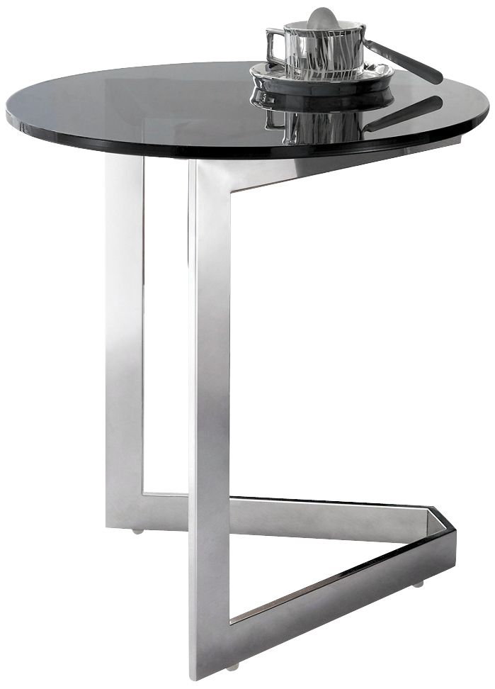 Toro Stainless and Glass End Table