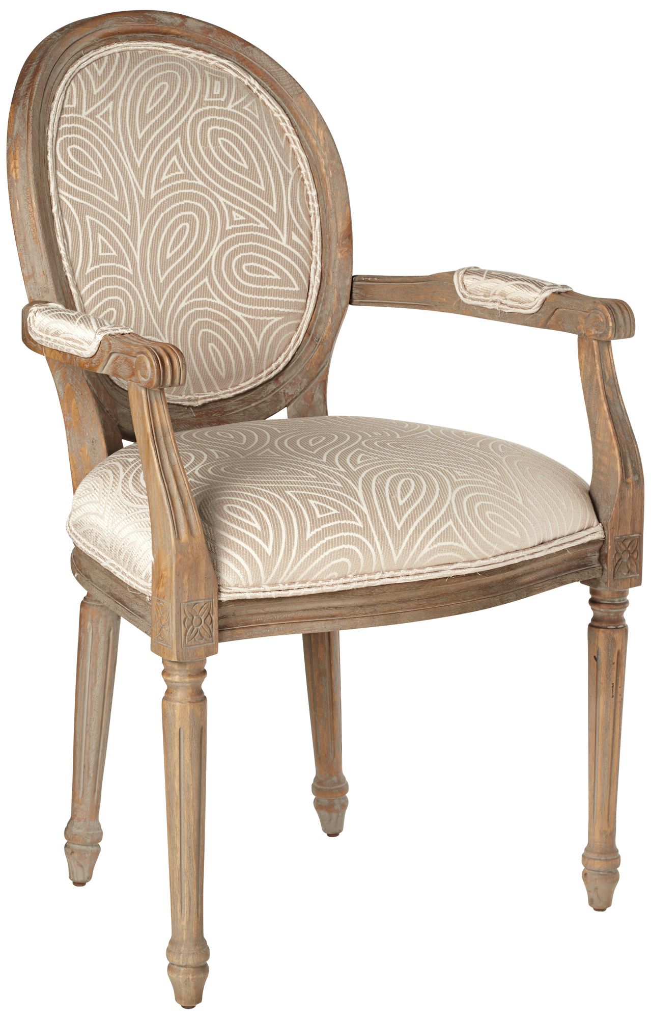 Shimmery Paisley French Accent Chair