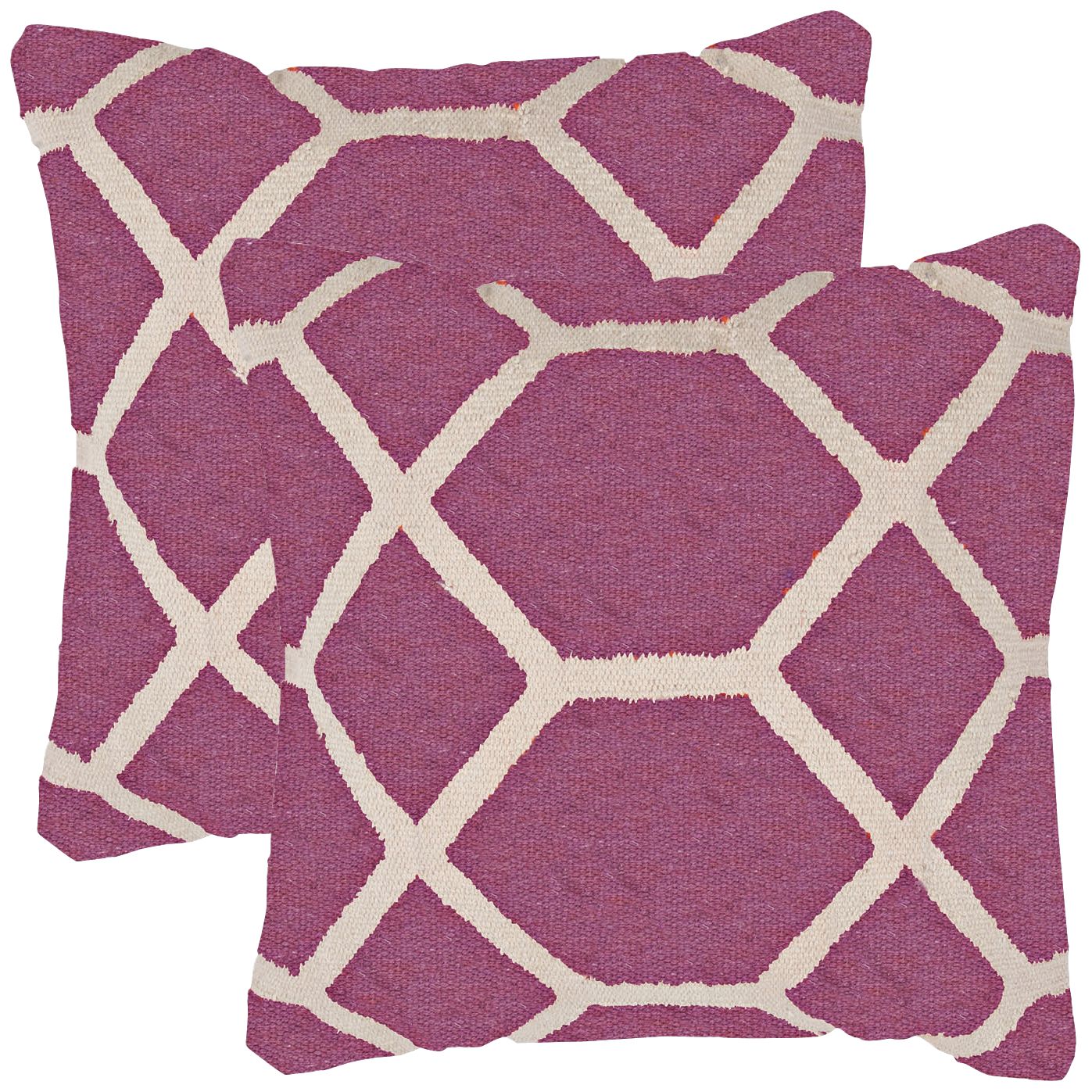Cadiz Textural Amethyst and Cream 18" Throw Pillow