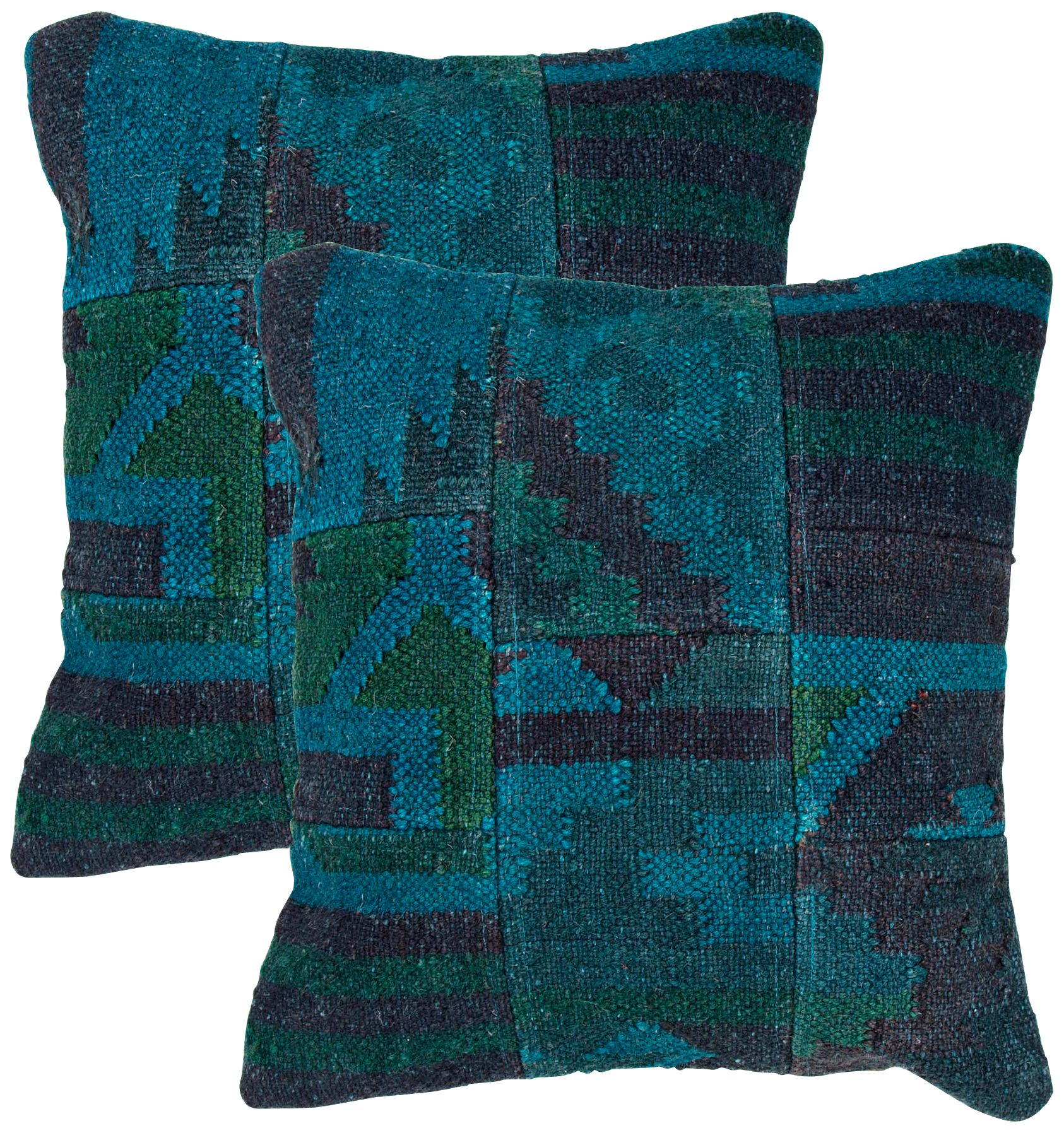 Bedouin Textural Indigo Blue 18" Square Throw Pillow