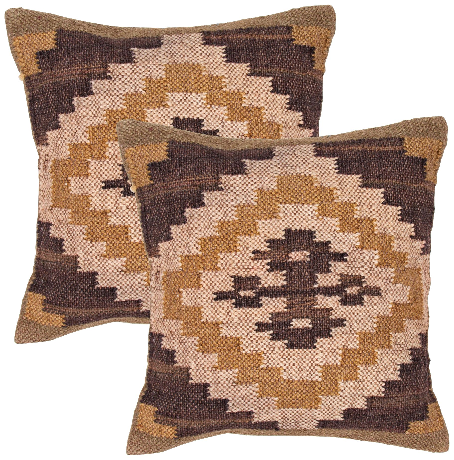 Bedouin Textural Earth Hues 18" Square Throw Pillow