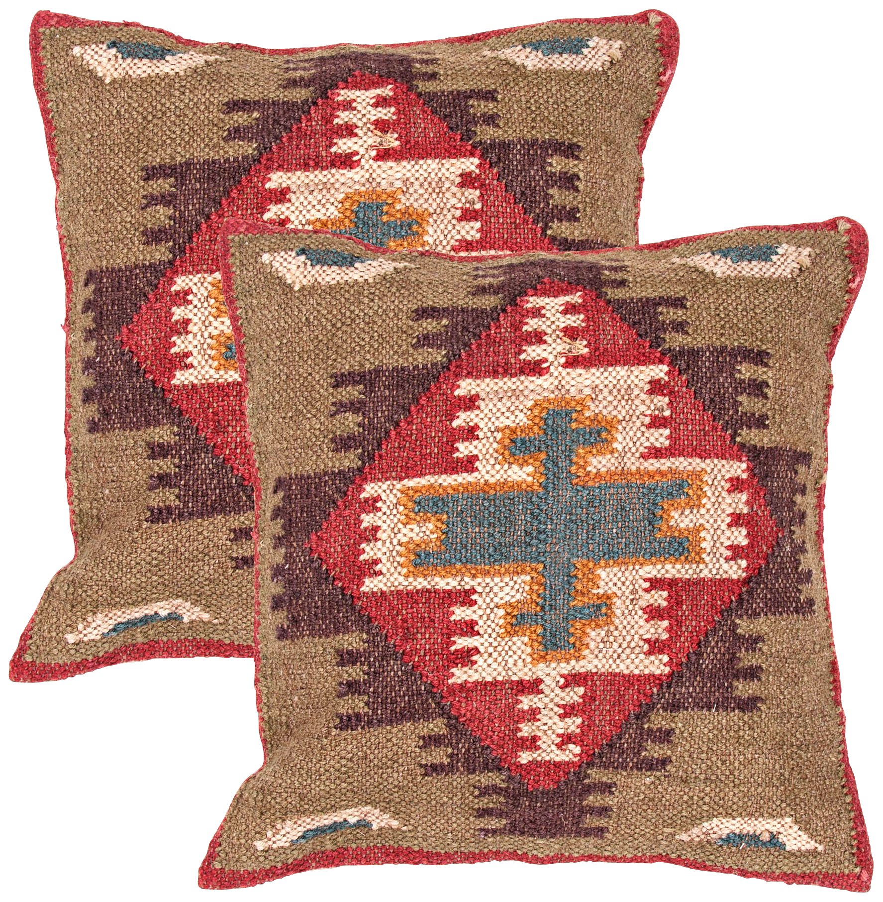 Bedouin Textural Warm Earth Hues 18" Throw Pillow