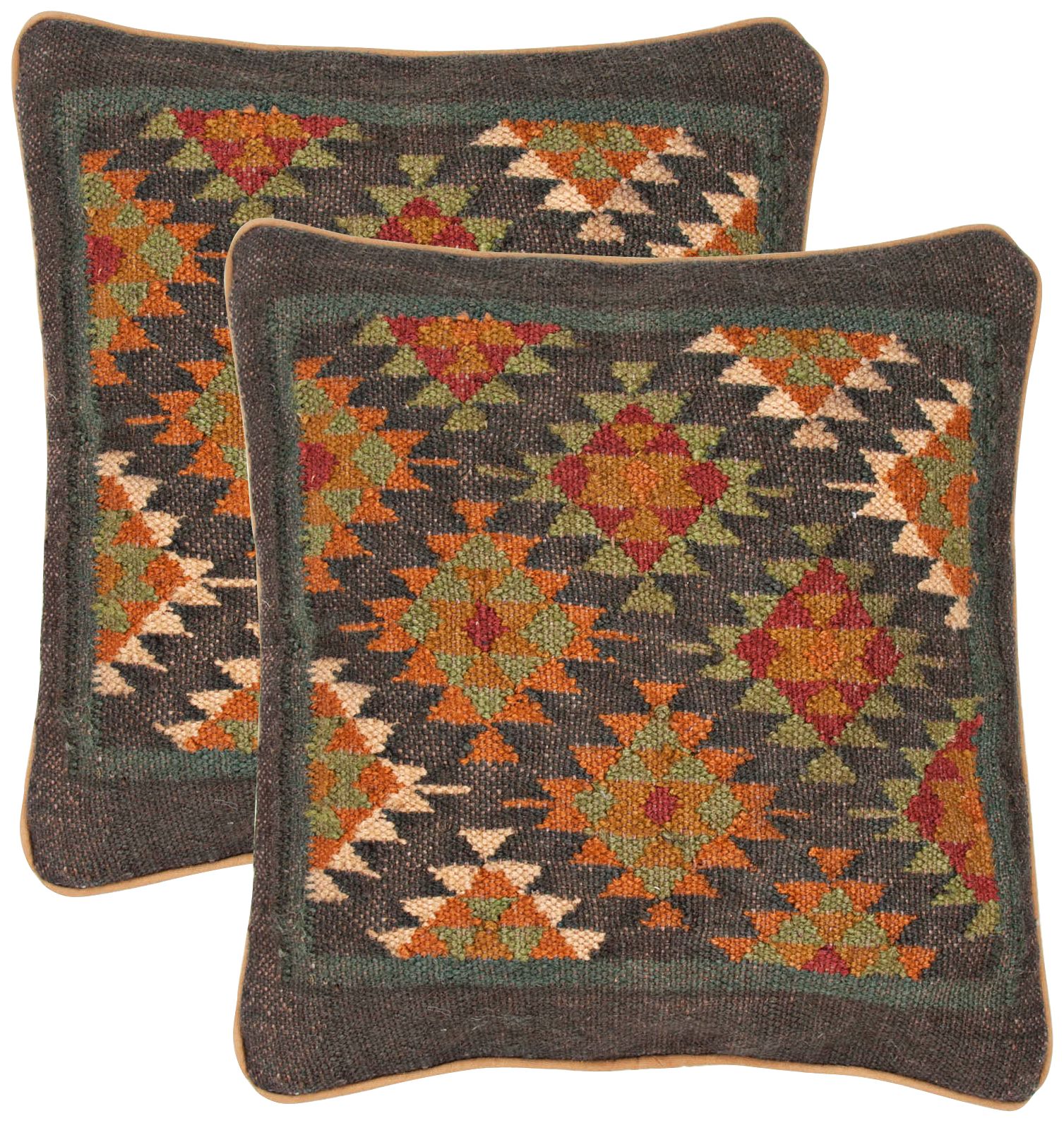 Bedouin Textural Stone Blue 18" Square Throw Pillow