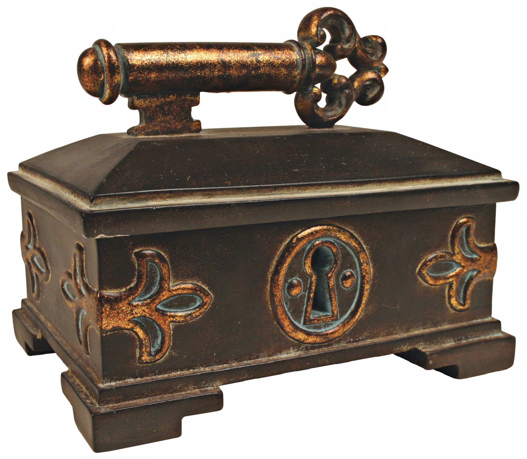 Golden Latchkey Theme Keepsake Box