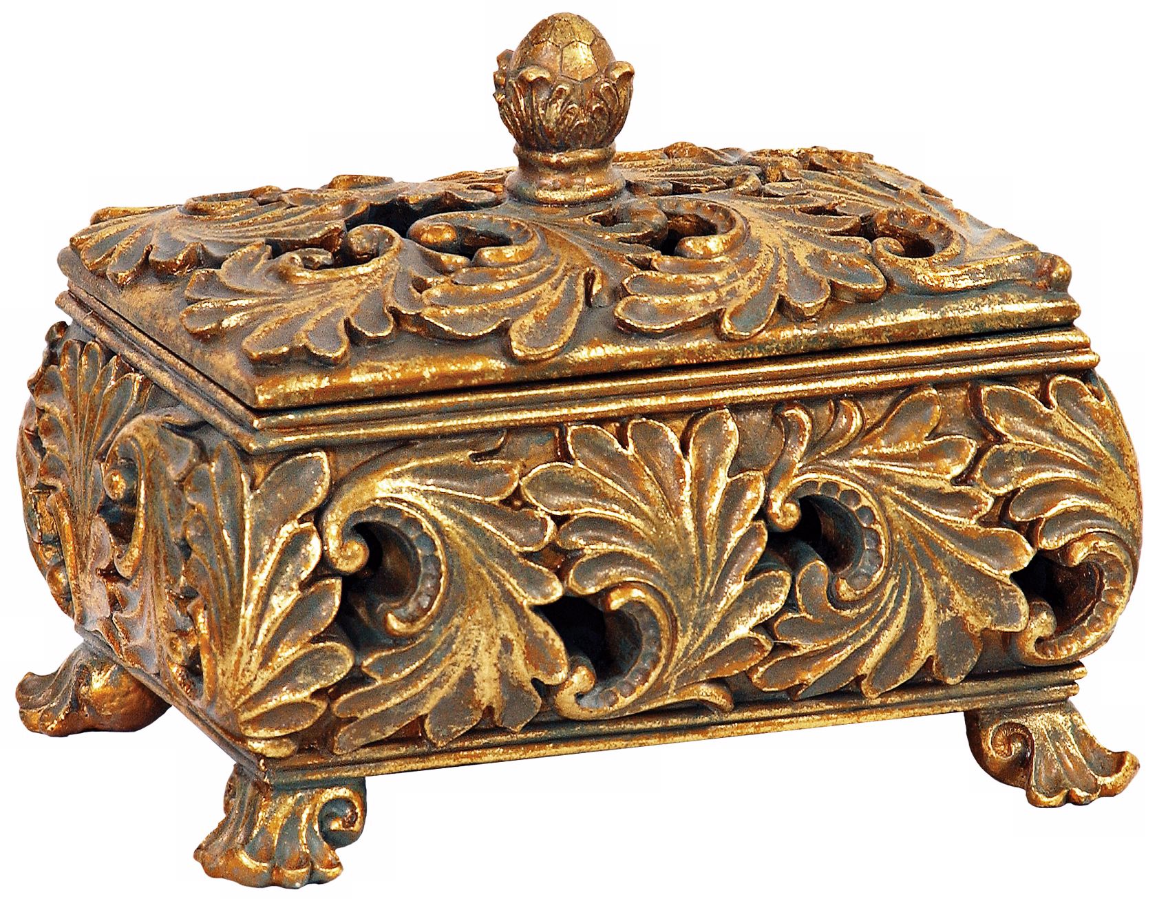 Sterling Textured Leaf Keepsake Storage Box