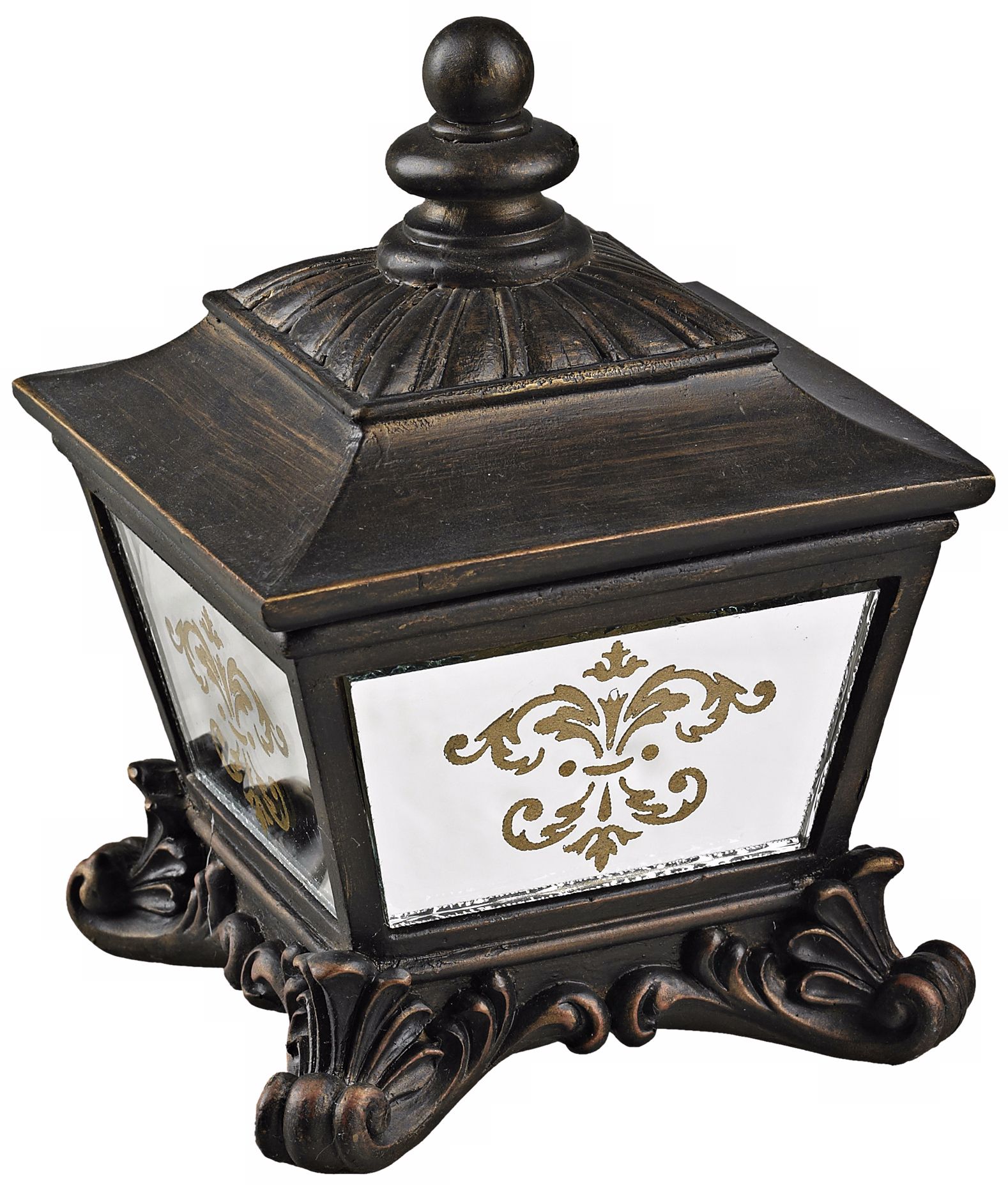 Mirrored Damask Bronze Keepsake Box