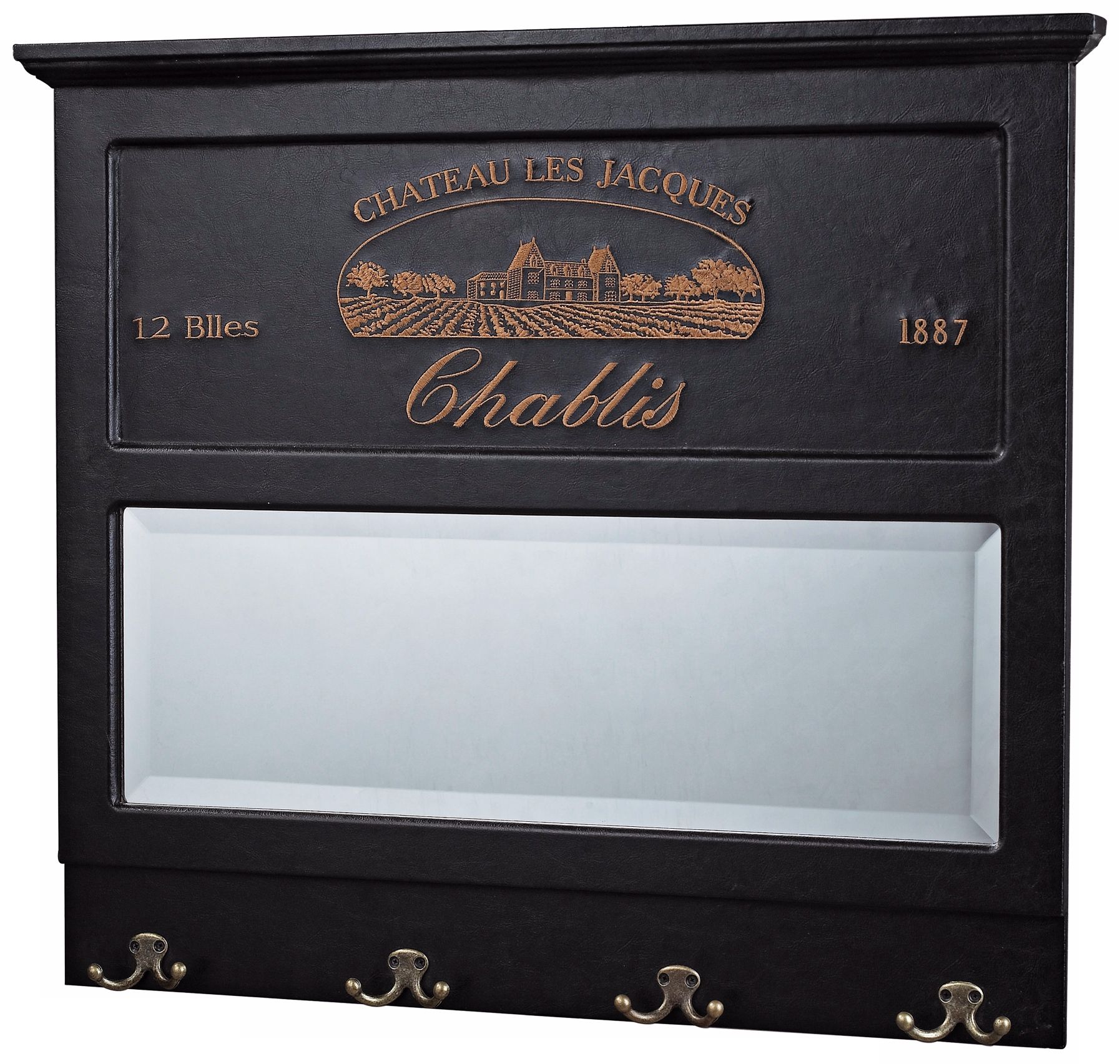 Chateau Les Jacques Mirror with Coat Hooks