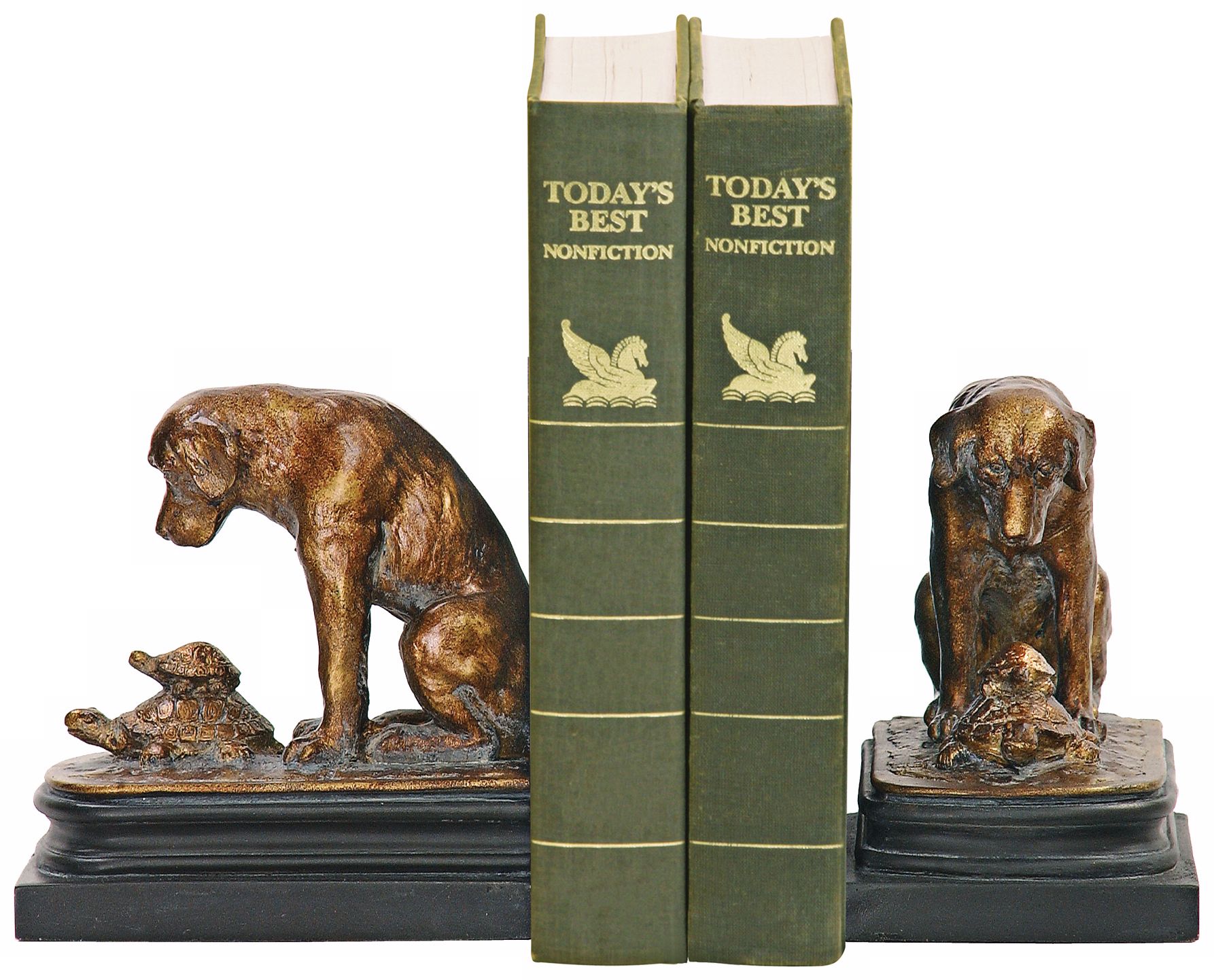 Sterling Turtle and Labrador Retriever Bookends