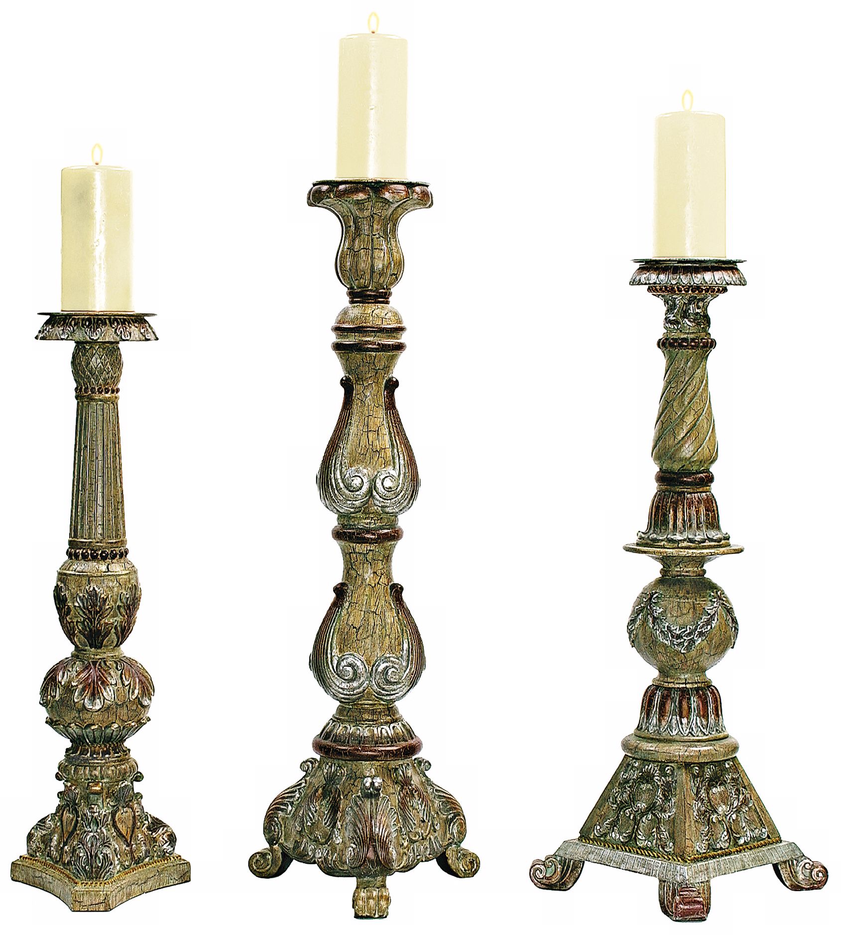 Set of 3 Imperial Candlesticks