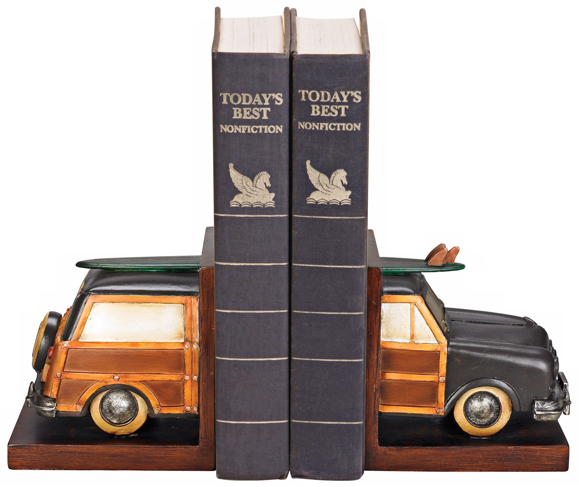 Vintage "Woody" Surf Vacation Bookends