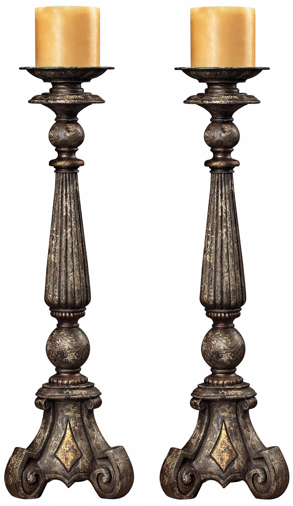 Set of 2 Burntwick Candle Holders