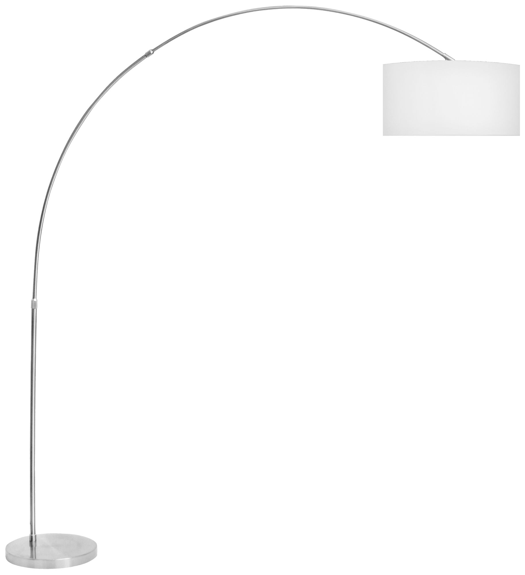 Camber White And Brushed Steel Arc Floor Lamp
