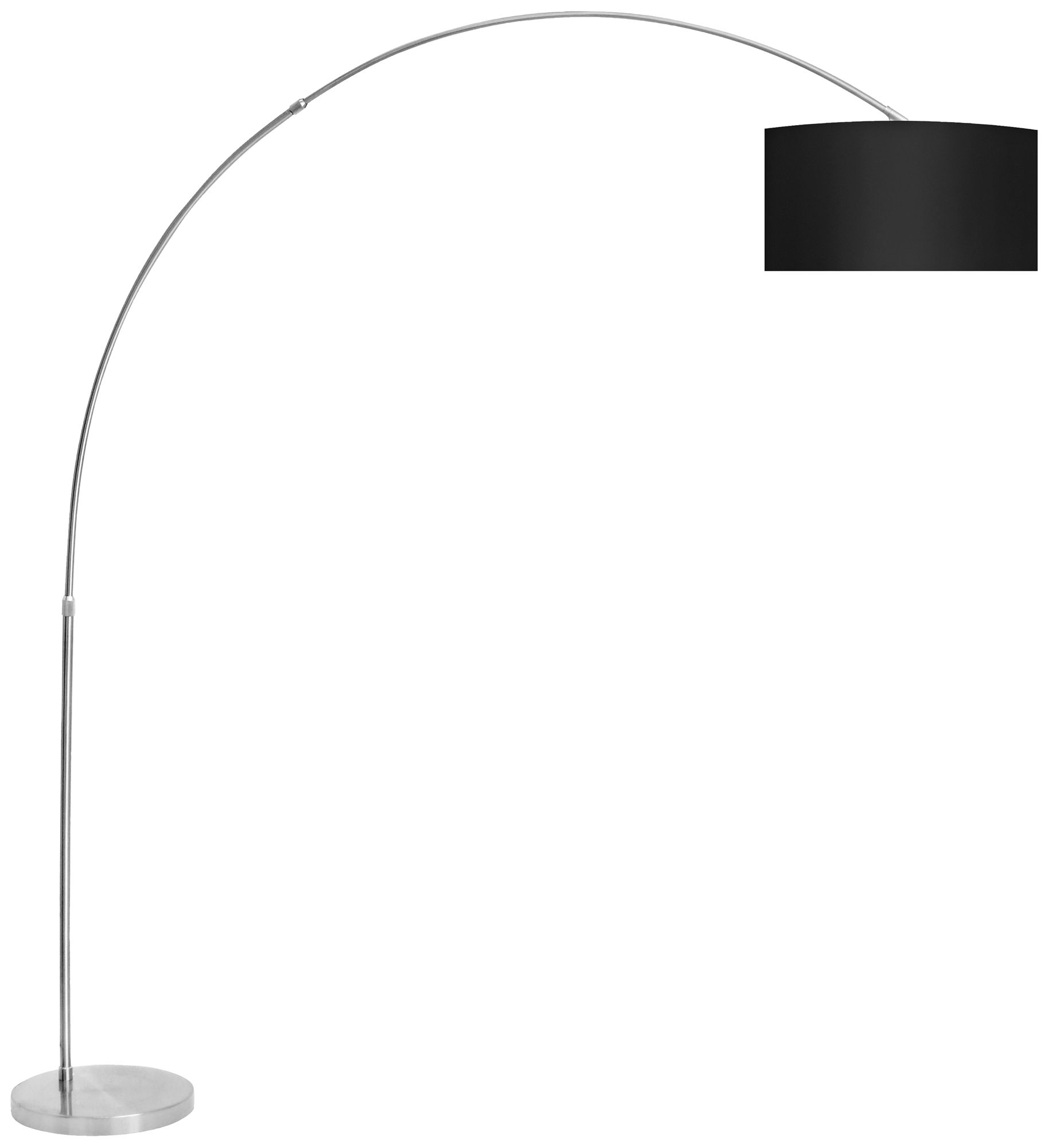 Camber Black And Brushed Steel Arc Floor Lamp
