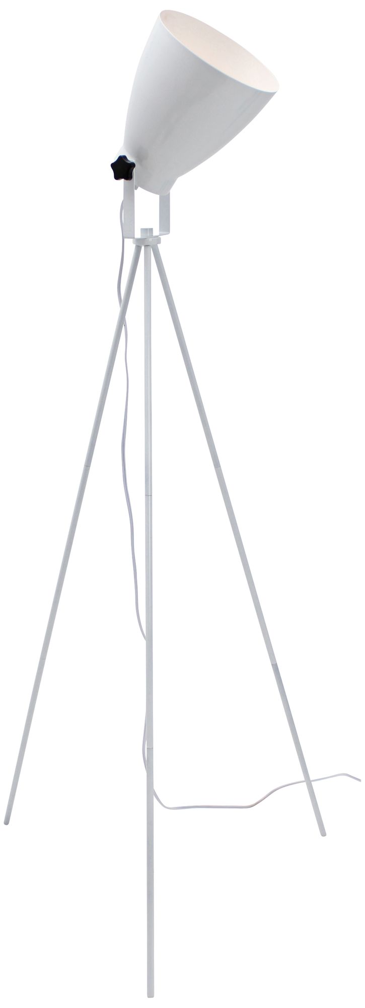 Ekko Reader Glossy White Spotlight Tripod Floor Lamp