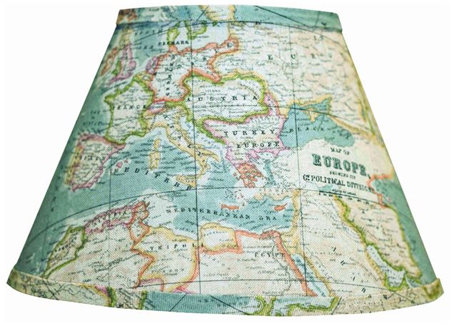 Blue World Map Empire Lamp Shade 6x12x8 (Spider)