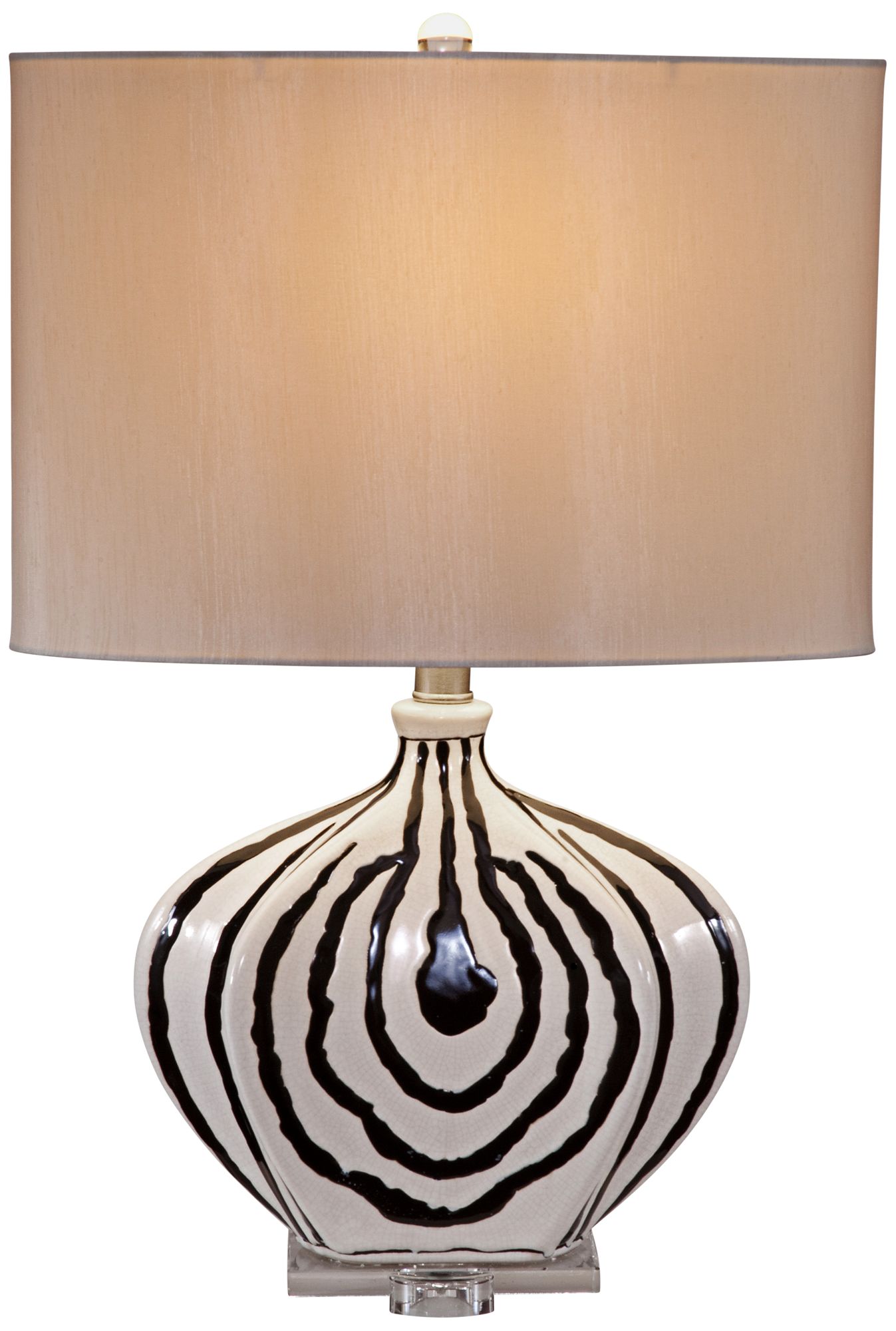 Daktari Black and Cream Zebra Table Lamp