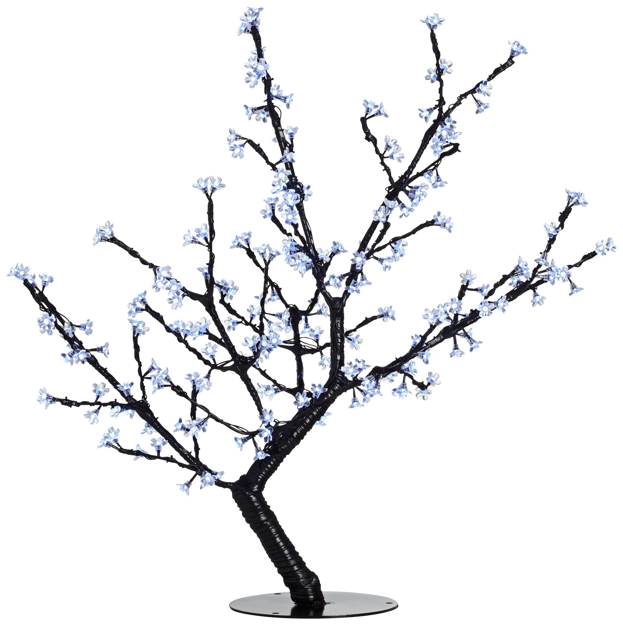 44" White Cherry Blossoms LED Floor Lamp