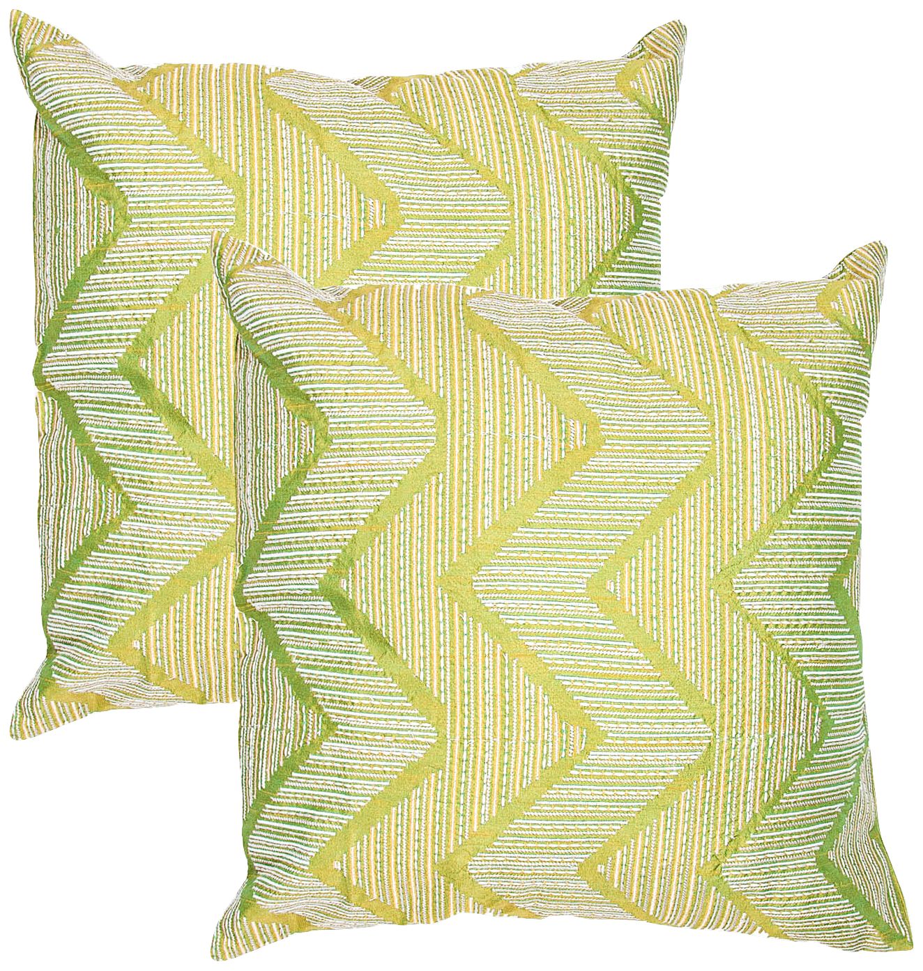 Textural Palm Green Geo 18" Square Throw Pillow