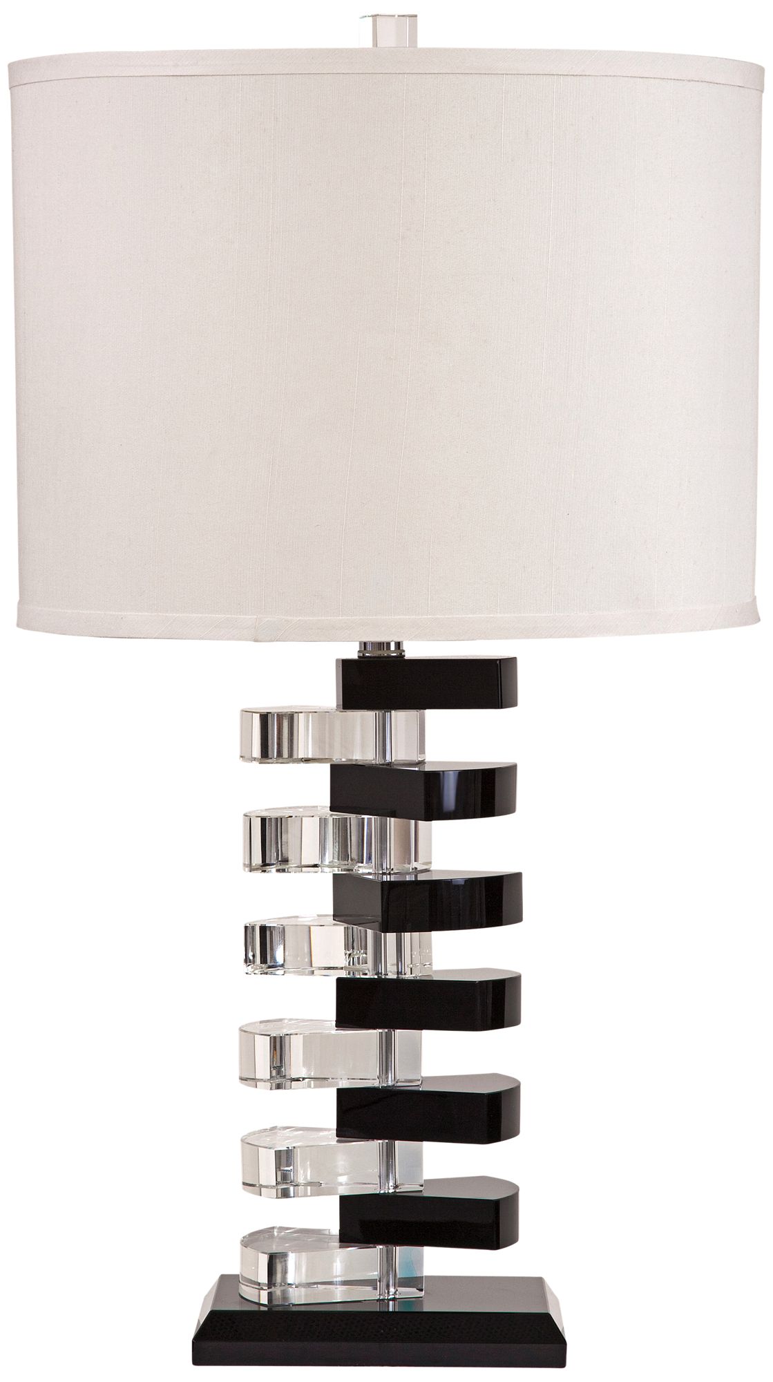 Etagere Black and Clear Crystal Table Lamp