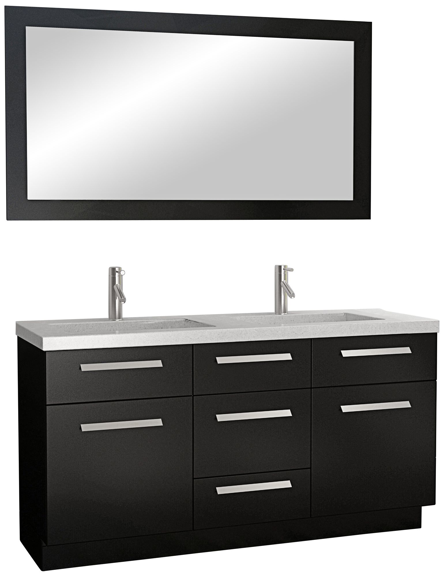 Moscony 60" Wide Dark Espresso Double Sink Vanity