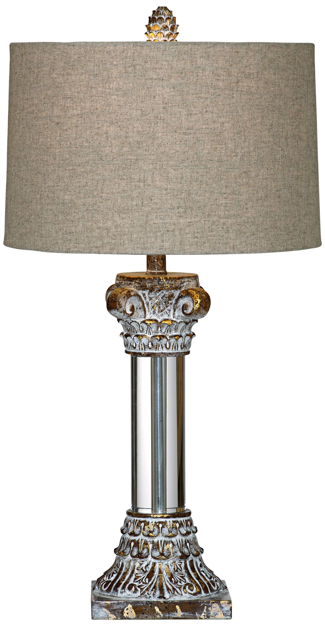 Corinth Antique Gold Lucite Table Lamp