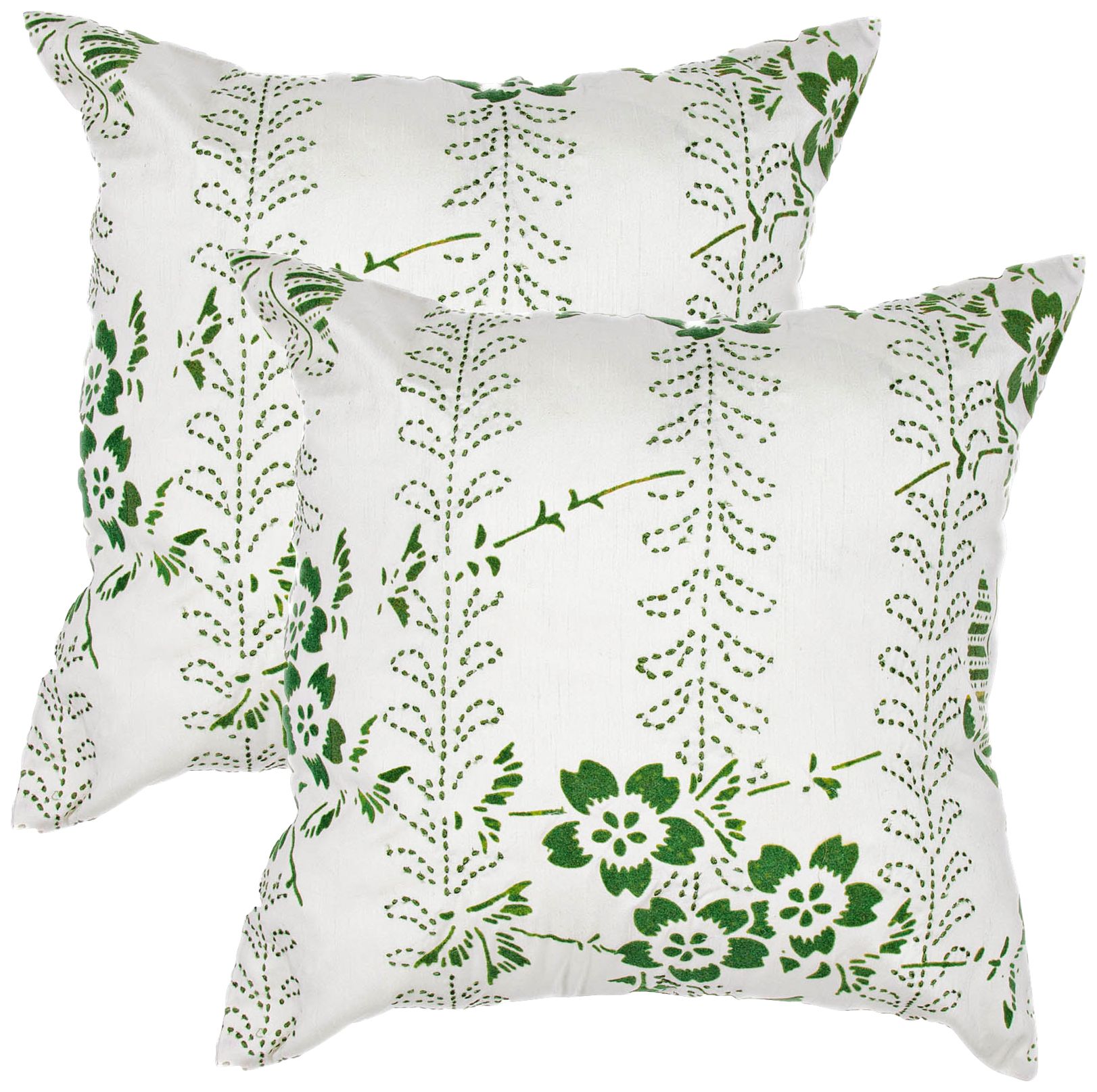 Textural Palm Green 18" Square Throw Pillow