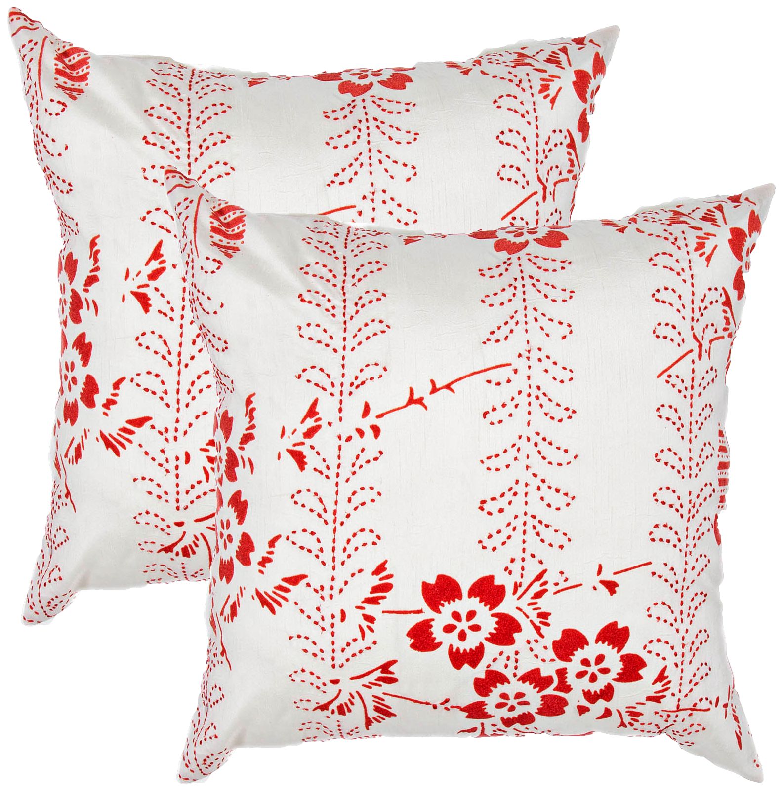 Textural Poppy 18" Square Throw Pillow