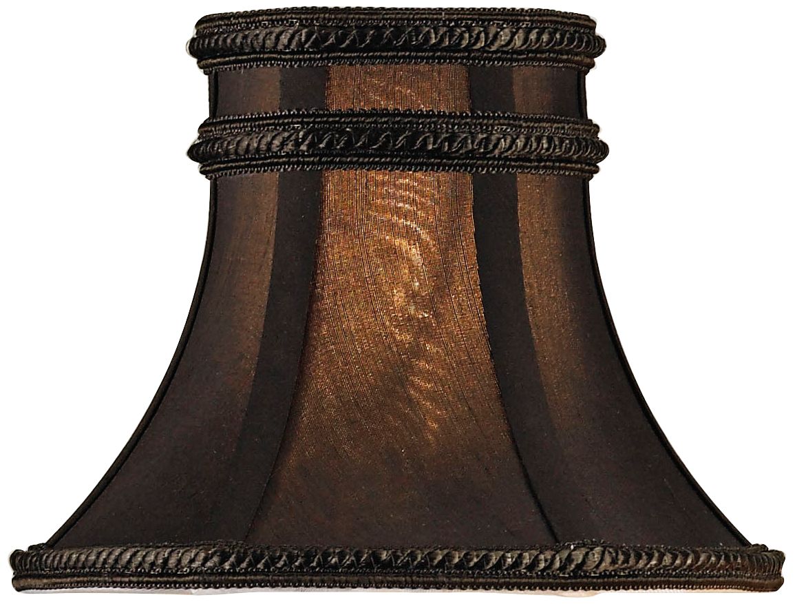 Charcoal Brown Silk Bell Lamp Shade 3x6x4.5 (Clip-On)