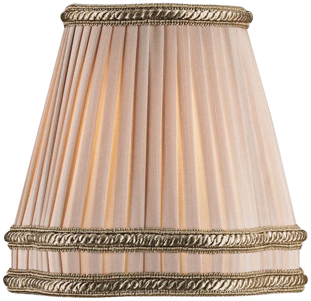 Beige Shantung Pleated Empire Shade 3x6x4.5 (Clip-On)