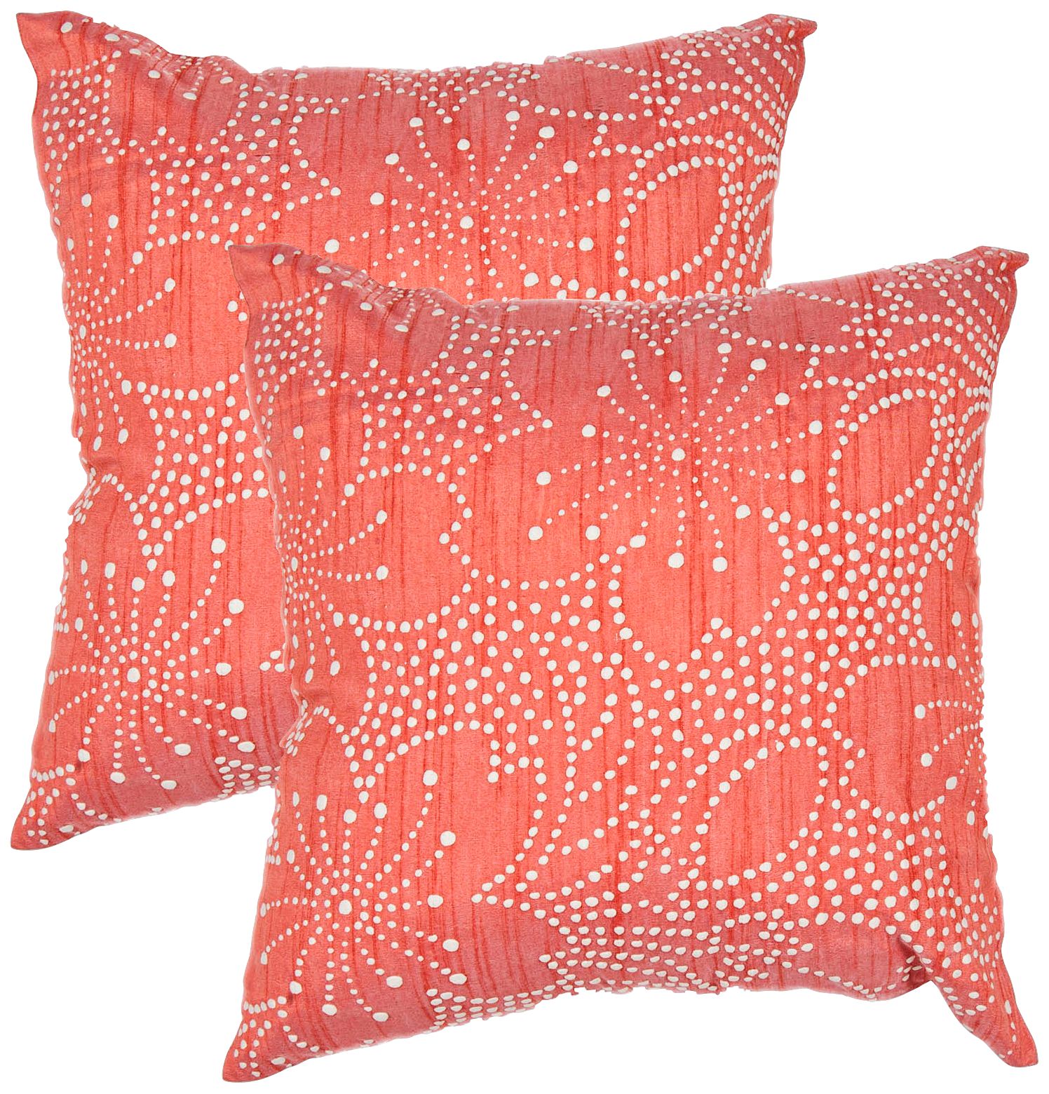 Textural Poppy Floral Dots 18" Square Throw Pillow
