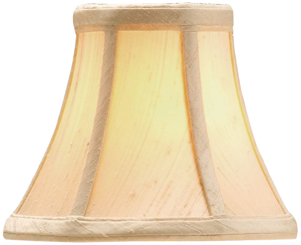 Champagne Dupioni Silk Bell Lamp Shade 3x6x5 (Clip-On)