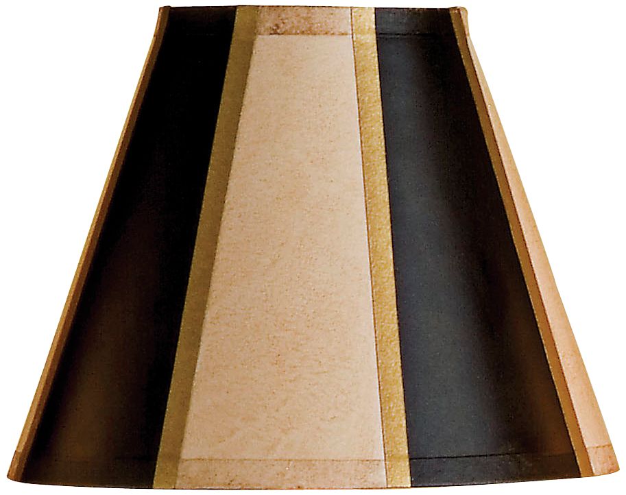 Black And Cream Striped Empire Lamp Shade 3x6x5 (Clip-On)