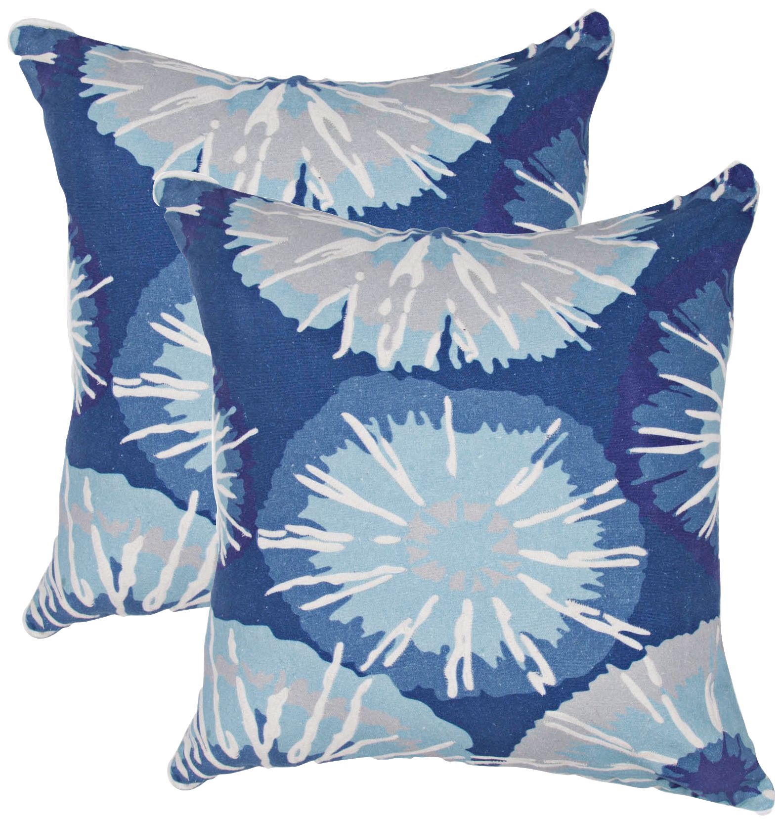 Textural Cool Blues 18" Square Throw Pillow