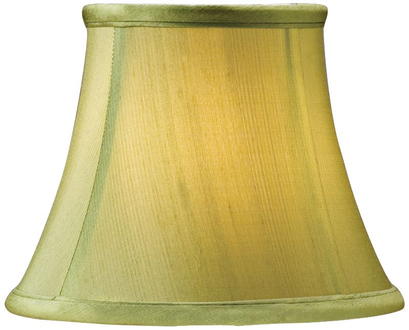 Green Shantung Bell Lamp Shade 3x5x4 (Clip-On)
