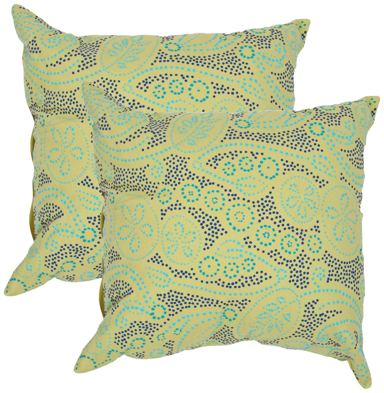 Textural Green and Blue 18" Square Throw Pillow