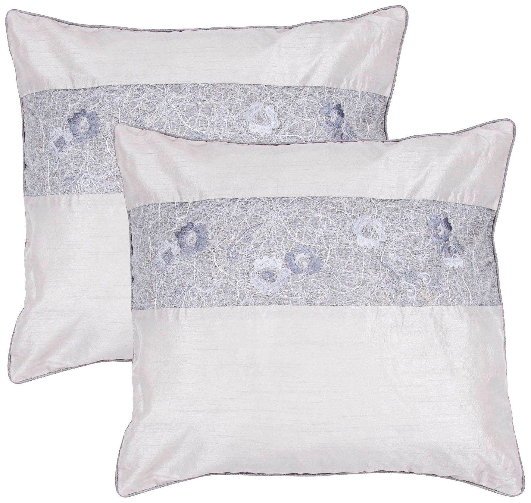 Textural Silver 20" Square Throw Pillow
