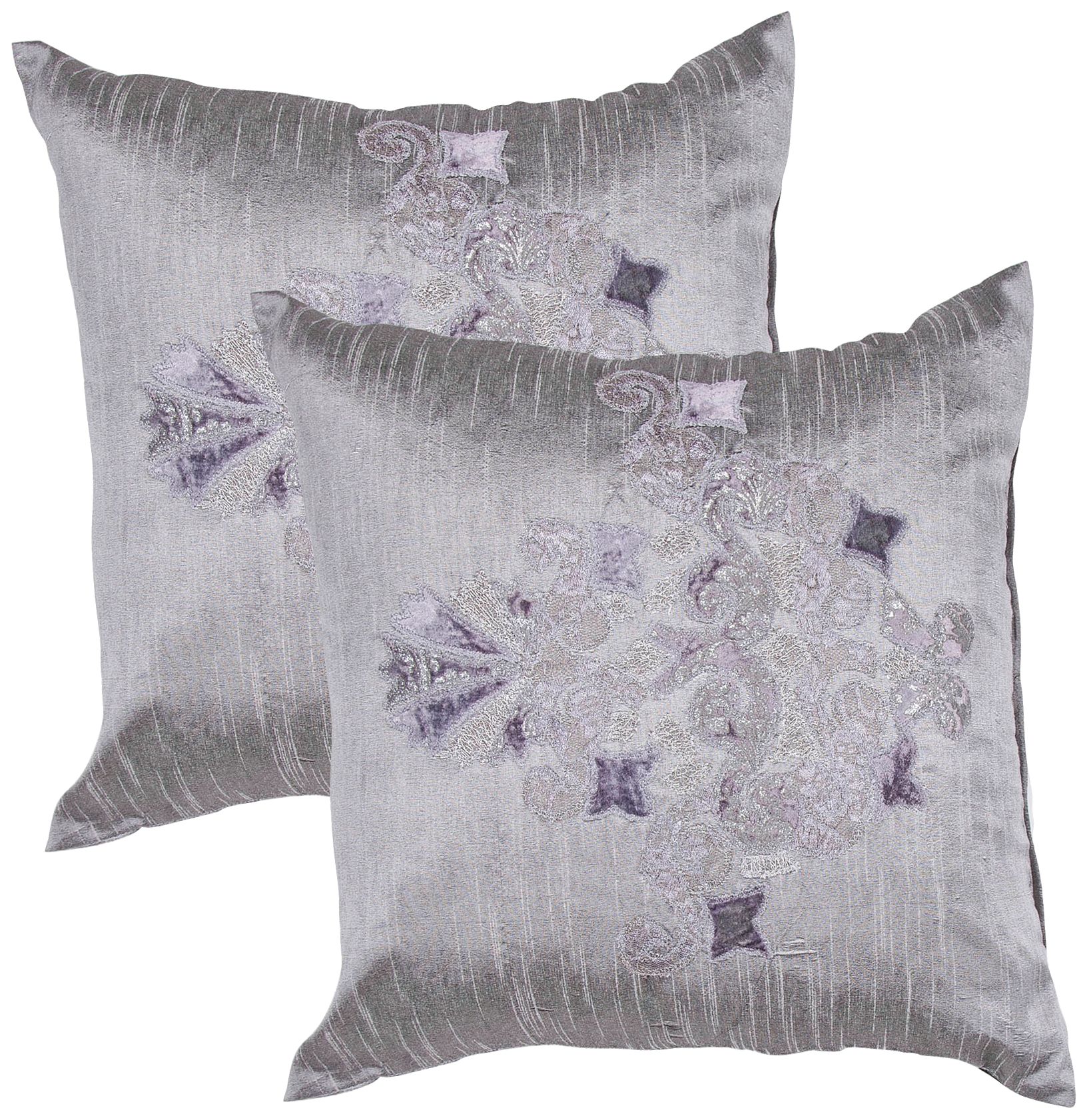 Textural Pewter 20" Square Throw Pillow