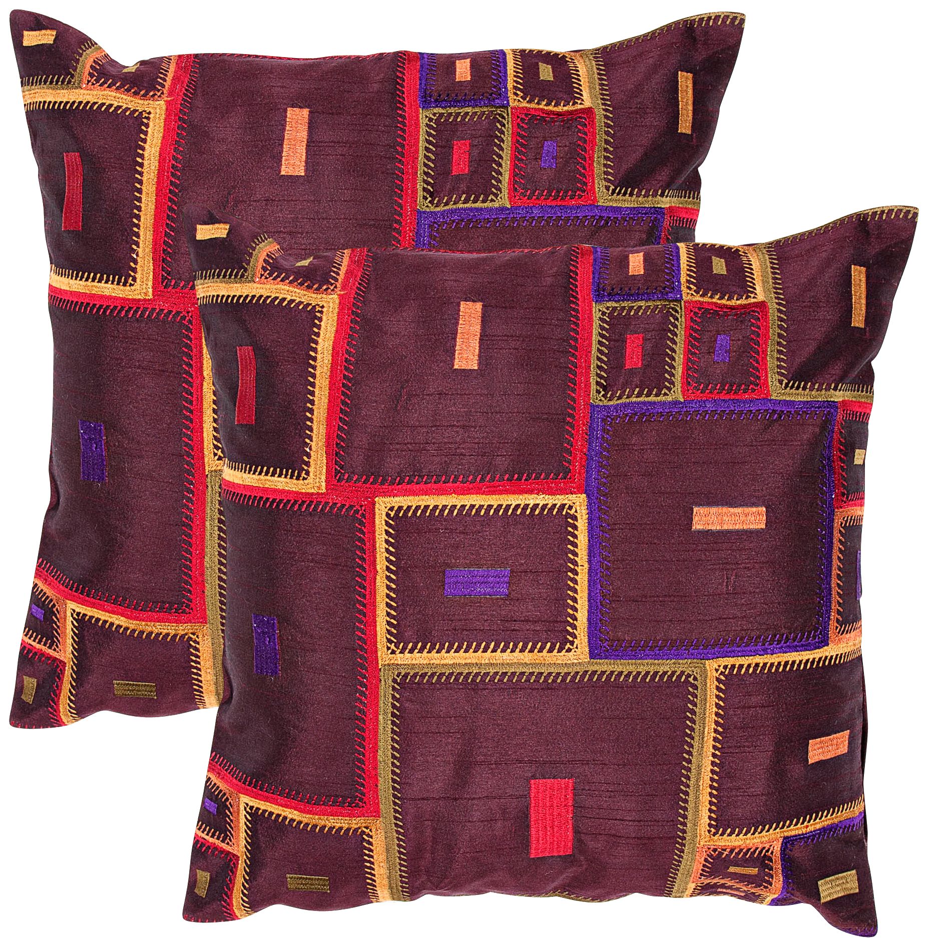 Textural Oxblood 18" Square Throw Pillow
