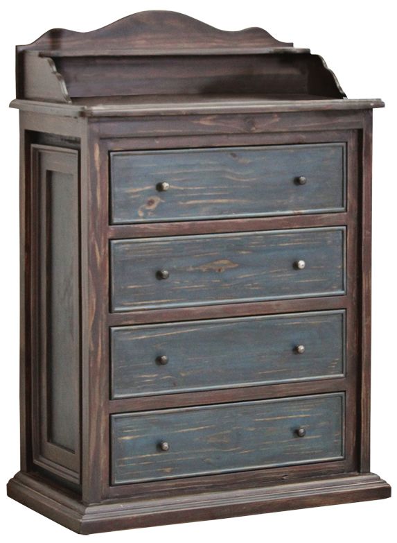 Vintage Style 4-Drawer Solid Pine Wood Server