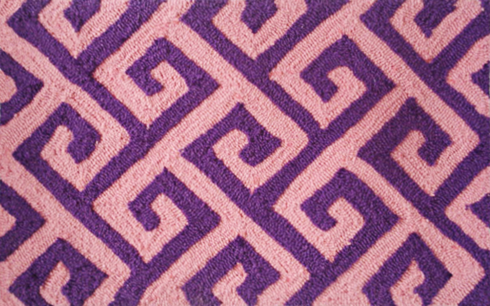 Greek Key Plum Indoor Only Doormat