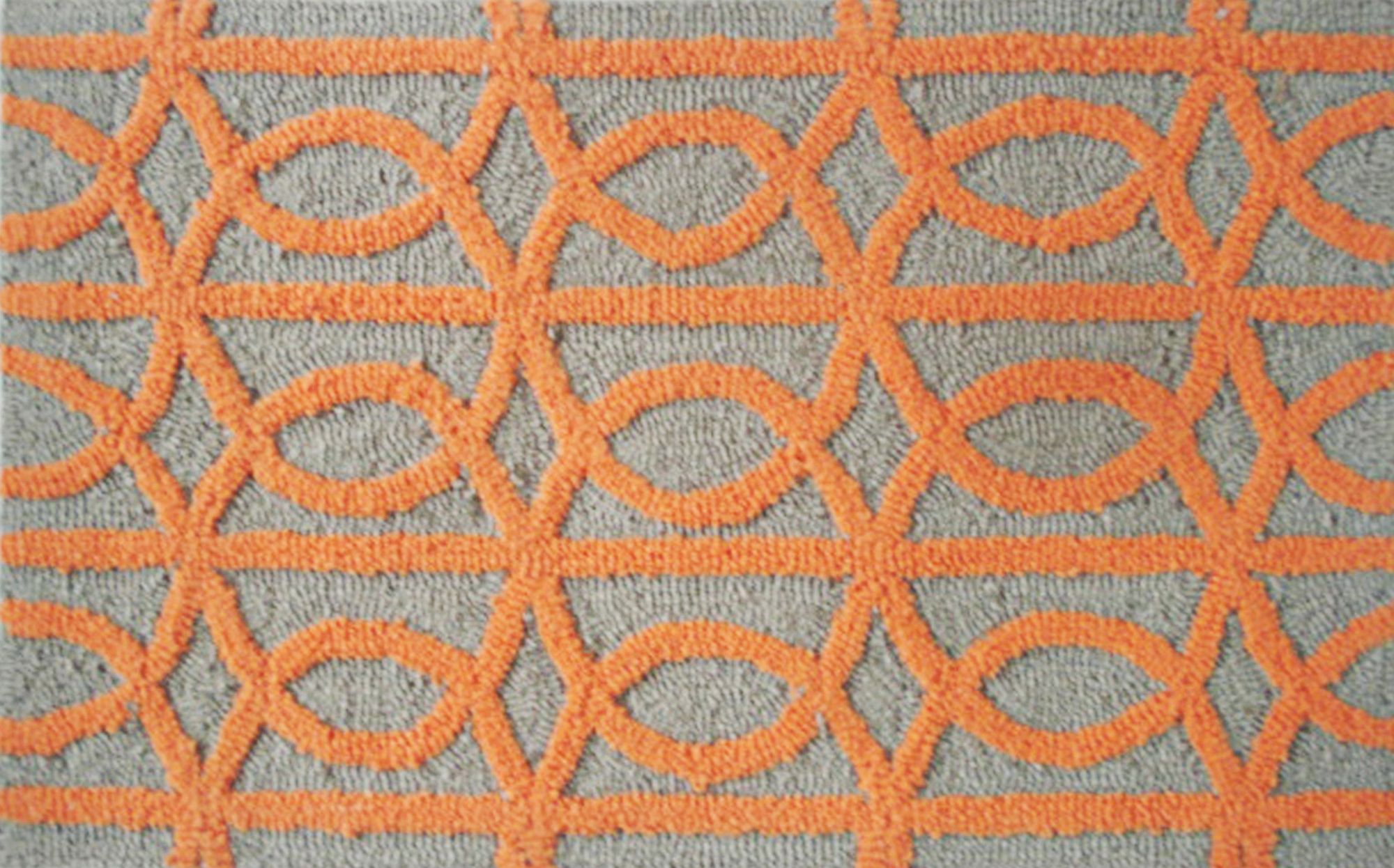 Symmetric Orange Indoor Only Doormat