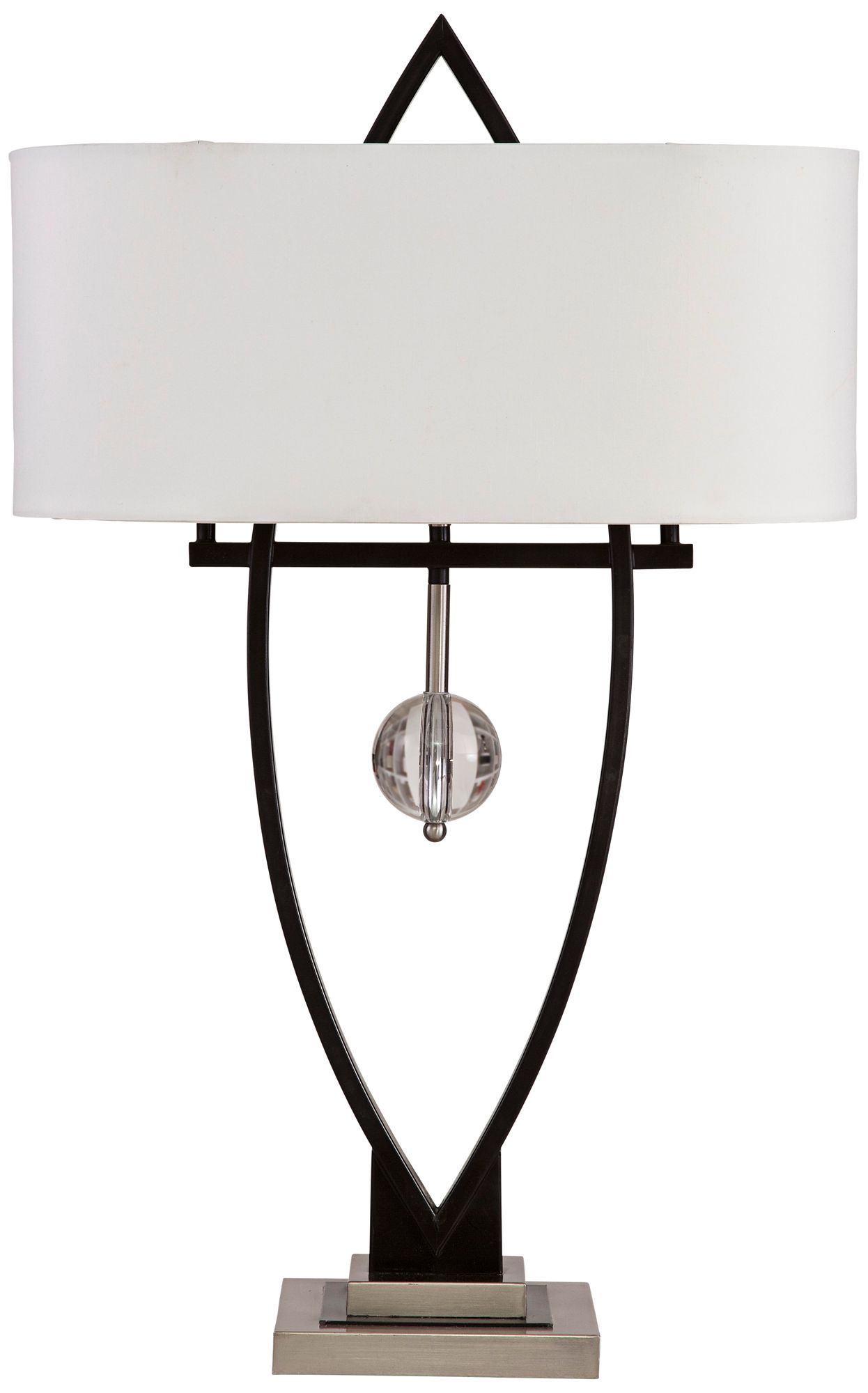 Pisces Black Satin and Chrome Table Lamp