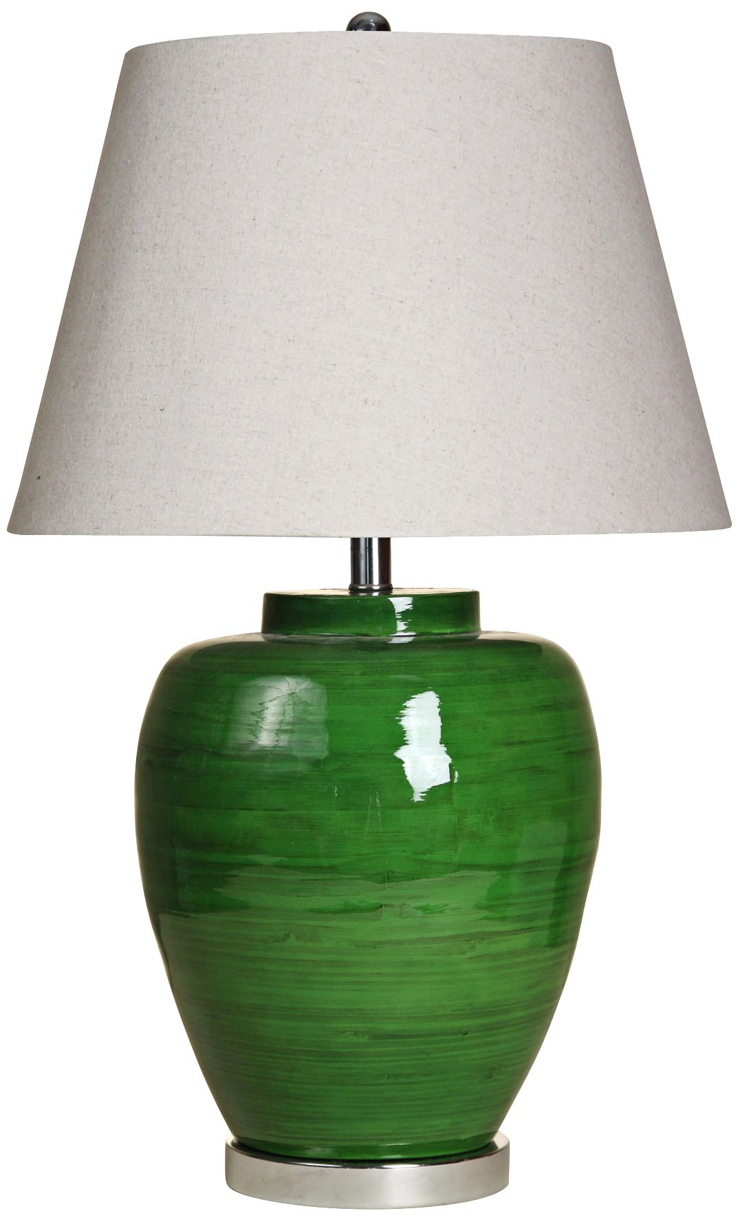 Apple Green Spun Bamboo Table Lamp